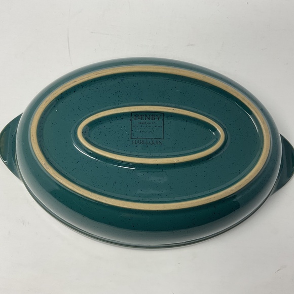 Denby Harlequin (retired) 2.5 Quart Oval Blue Green Casserole Oven Dish - Picture 3 of 6